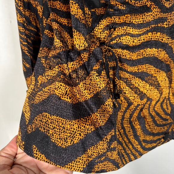 Carlisle Women's Zebra Print Asymmetrical Zip Moto Jacket 6 Yellow Black Outdoor - Picture 5 of 10